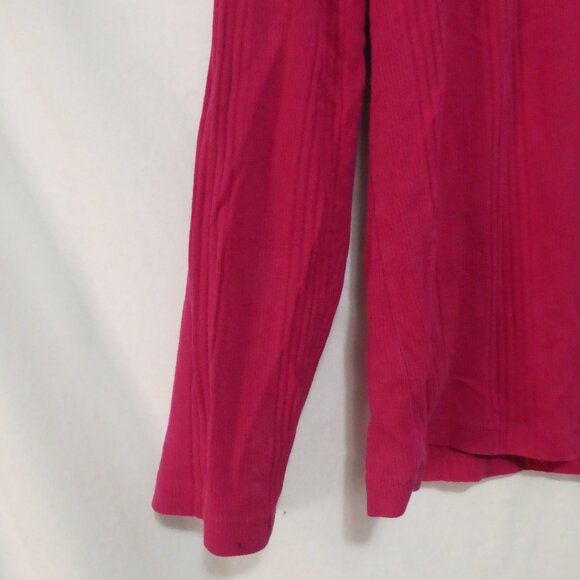 LAND'S END | medium (10-12) | Ribbed Pink Cotton Long Sleeve Pullover Shirt - Picture 6 of 16